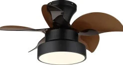GLOBO LED-Deckenventilator schwarz braun H/D: ca. 27x58 cm max. 22 W