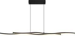GLOBO LED-Pendelleuchte Boyd schwarz Opal Kunststoff Alu B/H/T: ca. 110,4x6x120 cm