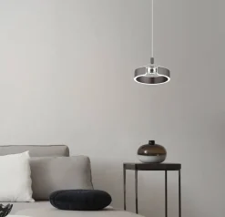 GLOBO LED-Pendelleuchte bronze Opal Metall Acryl H/L: ca. 125x22 cm