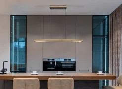 GLOBO LED-Pendelleuchte Opal Graphit Kunststoff Metall B/H/T: ca. 7x120x100 cm