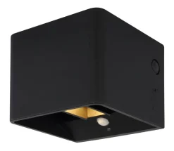 GLOBO LED-Wandleuchte klar mattschwarz PVC Kunststoff Metall B/H/L: ca. 10,1x8x10,2 cm 1 Brennstellen