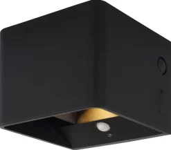 GLOBO LED-Wandleuchte klar mattschwarz PVC Kunststoff Metall B/H/L: ca. 10,1x8x10,2 cm 1 Brennstellen