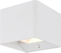 GLOBO LED-Wandleuchte klar weiß PVC Metall Kunststoff B/H/L: ca. 10,1x8x10,2 cm 1 Brennstellen
