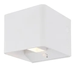 GLOBO LED-Wandleuchte klar weiß PVC Metall Kunststoff B/H/L: ca. 10,1x8x10,2 cm 1 Brennstellen