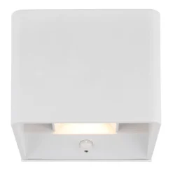 GLOBO LED-Wandleuchte klar weiß PVC Metall Kunststoff B/H/L: ca. 10,1x8x10,2 cm 1 Brennstellen