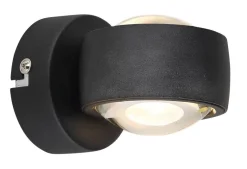 GLOBO LED-Wandleuchte schwarz Metall B/H: ca. 7,5x7 cm
