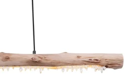 GLOBO Pendelleuchte FELICITAS 15354-15 natur schwarz Holz Metall B/H/T: ca. 100x150x8 cm