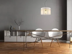 GLOBO Pendelleuchte gold klar Metall H/D: ca. 150x40 cm E27 1 Brennstellen