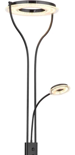 GLOBO Stehlampe Andreas schwarz Kunststoff H: ca. 194 cm 2 Brennstellen