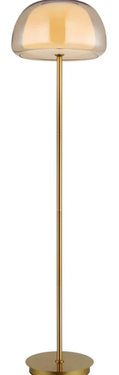 GLOBO Stehlampe gold Metall Glas B/H/L: ca. 44x37x44 cm
