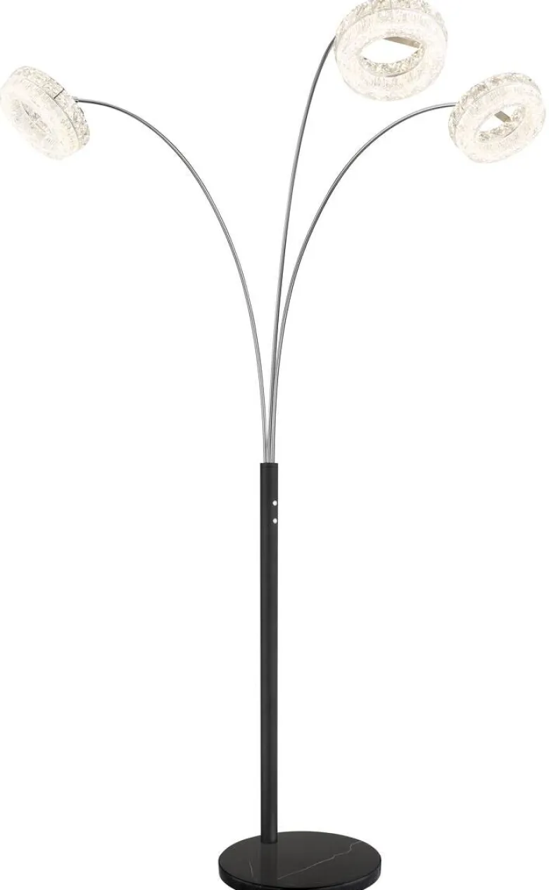 GLOBO Stehlampe klar schwarz Metall Acryl Glas B/H/L: ca. 102x190x82,5 cm 1 Brennstellen