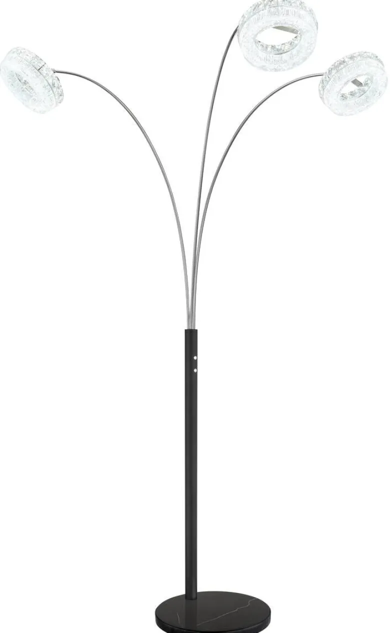 GLOBO Stehlampe klar schwarz Metall Acryl Glas B/H/L: ca. 102x190x82,5 cm 1 Brennstellen