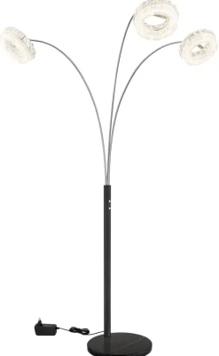 GLOBO Stehlampe klar schwarz Metall Acryl Glas B/H/L: ca. 102x190x82,5 cm 1 Brennstellen