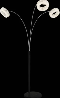 GLOBO Stehlampe klar schwarz Metall Acryl Glas B/H/L: ca. 102x190x82,5 cm 1 Brennstellen