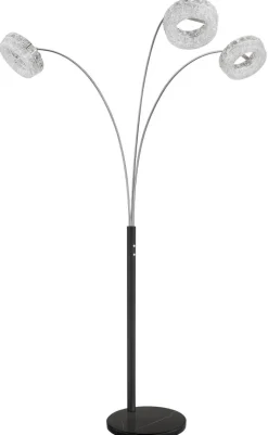 GLOBO Stehlampe klar schwarz Metall Acryl Glas B/H/L: ca. 102x190x82,5 cm 1 Brennstellen