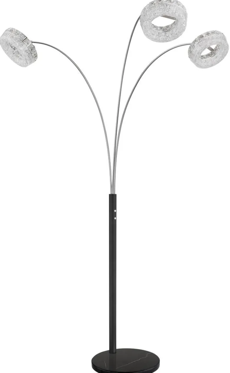 GLOBO Stehlampe klar schwarz Metall Acryl Glas B/H/L: ca. 102x190x82,5 cm 1 Brennstellen