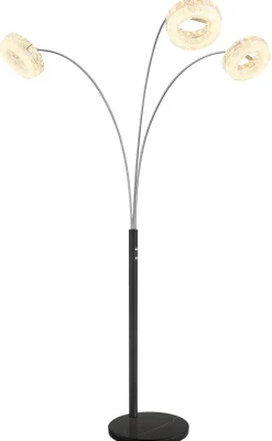 GLOBO Stehlampe klar schwarz Metall Acryl Glas B/H/L: ca. 102x190x82,5 cm 1 Brennstellen