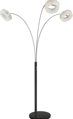 GLOBO Stehlampe klar schwarz Metall Acryl Glas B/H/L: ca. 102x190x82,5 cm 1 Brennstellen