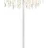 GLOBO Stehlampe klar silber Glas Metall H/D: ca. 165x55 cm E14 5 Brennstellen