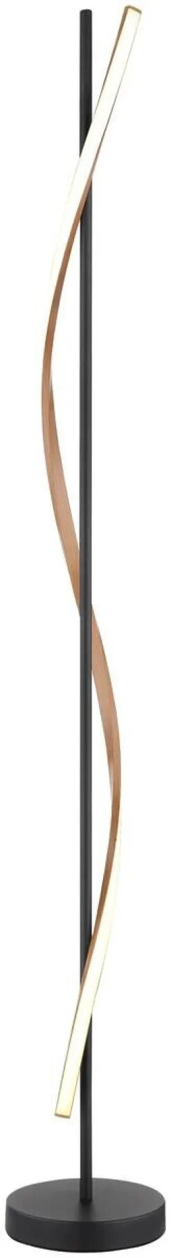 GLOBO Stehlampe mattschwarz dunkelbraun Opal Metall PVC Kunststoff H/D: ca. 150,7x20 cm 1 Brennstellen