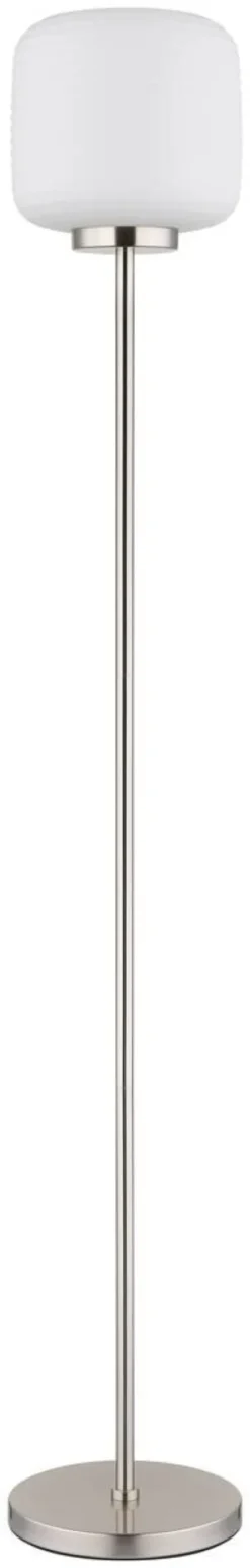 GLOBO Stehlampe nickel matt Opal schwarz Glas Metall H/T/D: ca. 157x36x24 cm 1 Brennstellen