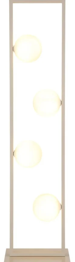 GLOBO Stehlampe Opal rostfarbig sand Glas Metall B/H/L: ca. 20x110x28 cm G9 4 Brennstellen