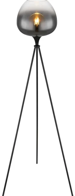 GLOBO Stehlampe schwarz Metall H/D: ca. 145x65 cm E27 1 Brennstellen