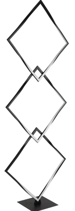 GLOBO Stehlampe schwarz Opal Metall Kunststoff Aluminium B/H/L: ca. 20x130x49 cm 1 Brennstellen