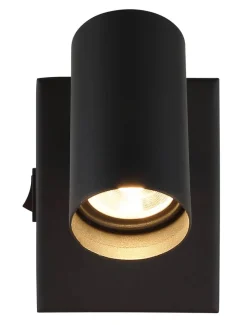 GLOBO Strahler Chrom schwarz Aluminium Metall B/H/L: ca. 9,5x8x12 cm 1 Brennstellen