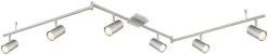 GLOBO Strahler 57910-6 Robby nickel Metall B/H/L: ca. 10x18,5x180 cm GU10 6 Brennstellen
