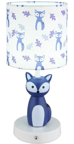 GLOBO Tischleuchte blau weiß Metall Keramik Textil H/D: ca. 33,5x15 cm 1 Brennstellen