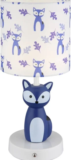 GLOBO Tischleuchte blau weiß Metall Keramik Textil H/D: ca. 33,5x15 cm 1 Brennstellen