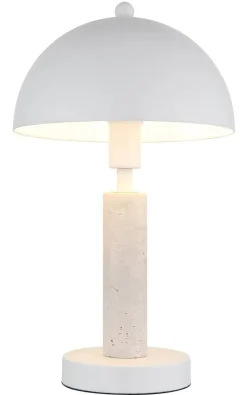 GLOBO Tischleuchte weiß Metall H/D: ca. 34x20 cm E14 1 Brennstellen