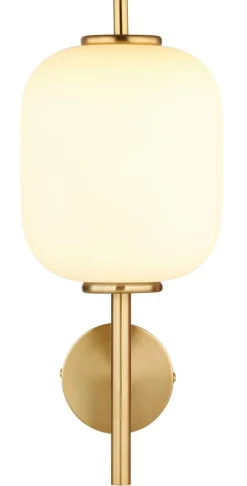 GLOBO Wandleuchte messing Glas Metall B/H: ca. 13,5x29 cm 1 Brennstellen