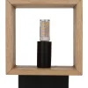 GLOBO Wandleuchte schwarz braun Metall Holz B/H: ca. 11x11 cm G9 1 Brennstellen