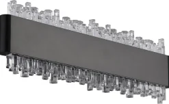 GLOBO Wandleuchte schwarz grau Aluminium Metall B/H/L: ca. 6,5x30,5x14,5 cm