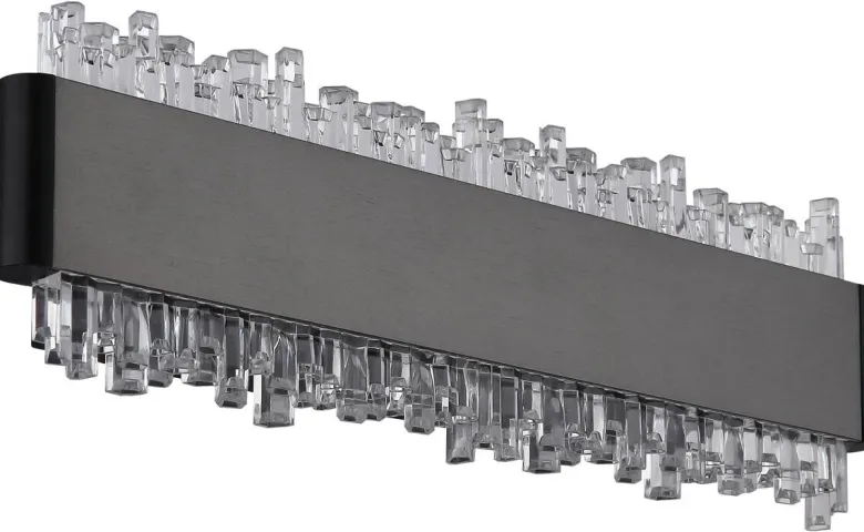 GLOBO Wandleuchte schwarz grau Aluminium Metall B/H/L: ca. 6,5x30,5x14,5 cm