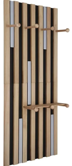 GLOBO Wandleuchte weiß braun mattschwarz Kunststoff Metall Holz B/H: ca. 50x110 cm 1 Brennstellen