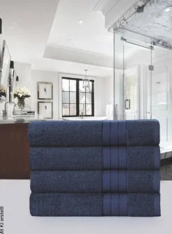Good Morning Handtuch 4er-Pack blau Baumwolle B/L: ca. 50x100 cm