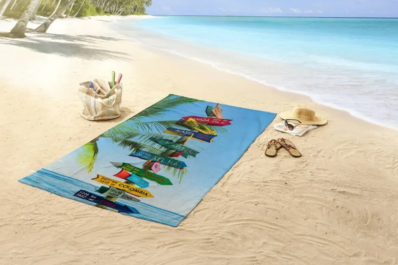 Good Morning Strandtuch Beach sign Multi Polyester B/L: ca. 100x180 cm