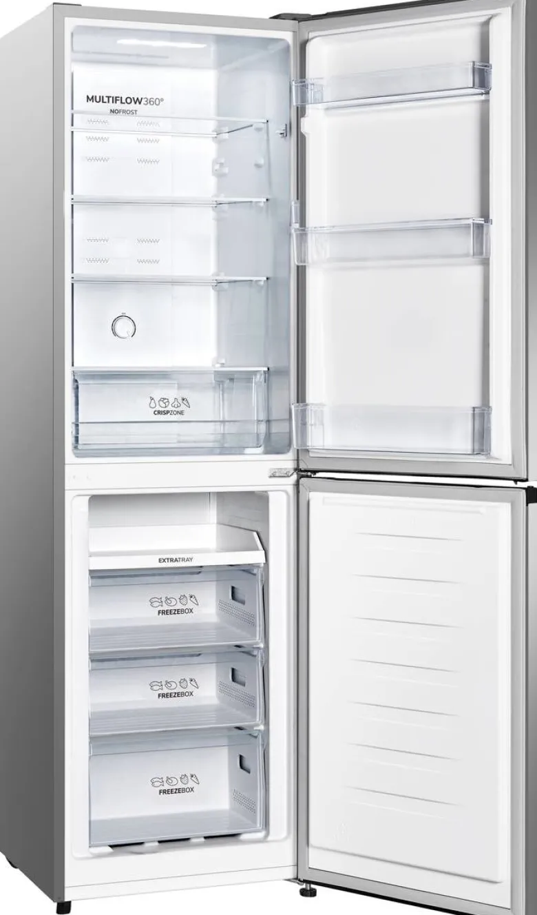 Gorenje Kühl-/Gefrierkombination NRK418ECS4 silber B/H/L: ca. 55x182,4x55,7 cm