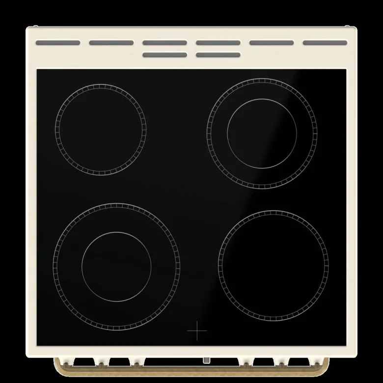 Gorenje Retro-Standherd 60cm mit Glaskeramikkochfeld GECS6B70CLI beige B/H/T: ca. 60x85x60 cm