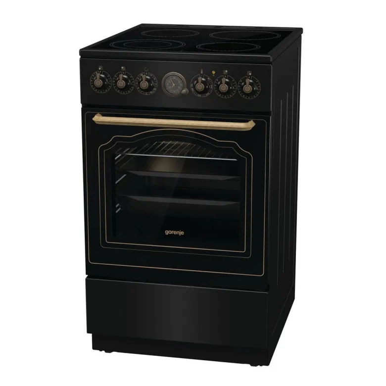 Gorenje Retro-Standherd 50cm mit Glaskeramikkochfeld GECS5B70CLB schwarz B/H/T: ca. 50x85x60 cm