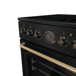 Gorenje Retro-Standherd 50cm mit Glaskeramikkochfeld GECS5B70CLB schwarz B/H/T: ca. 50x85x60 cm