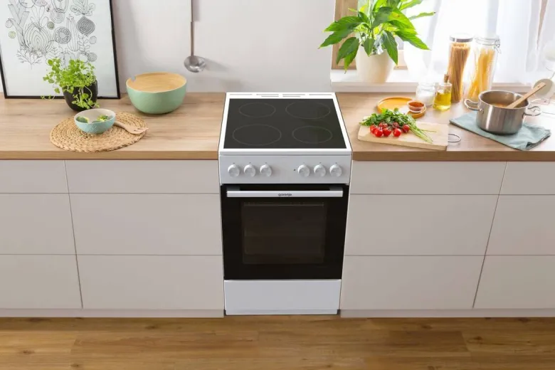 Gorenje Standherd 50cm mit Glaskeramikkochfeld GEC5A22WG weiß B/H/T: ca. 50x85x60 cm