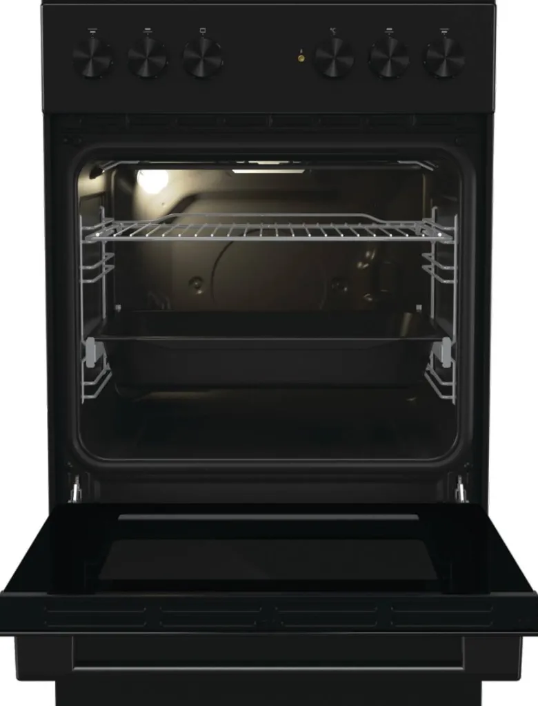 Gorenje Standherd 50cm mit Glaskeramikkochfeld GEC5A20BG schwarz B/H/T: ca. 50x85x59 cm