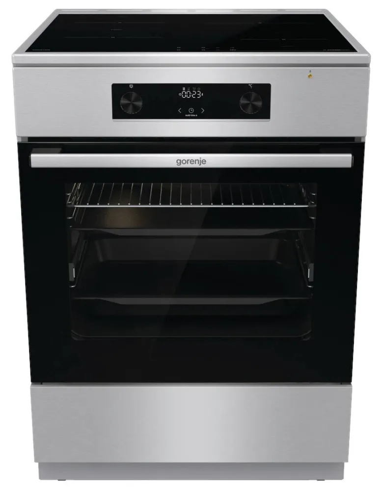 Gorenje Standherd 60cm mit Glaskeramikkochfeld GEIT6C60XPG Edelstahl B/H/T: ca. 60x85x60 cm