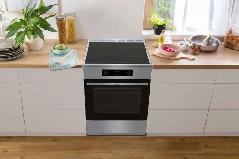 Gorenje Standherd 60cm mit Glaskeramikkochfeld GEIT6C60XPG Edelstahl B/H/T: ca. 60x85x60 cm
