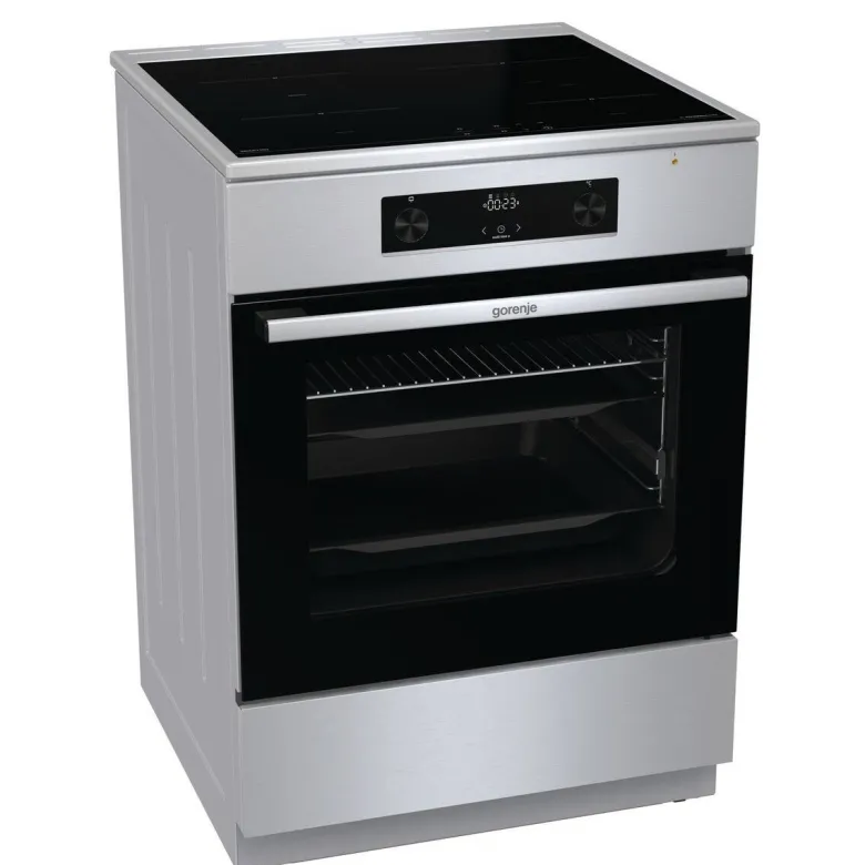 Gorenje Standherd 60cm mit Glaskeramikkochfeld GEIT6C60XPG Edelstahl B/H/T: ca. 60x85x60 cm