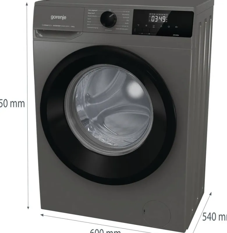 Gorenje Waschmaschine WNHEI84APSA/DE titanfarbig B/H/T: ca. 60x85x54 cm ca. 8 kg